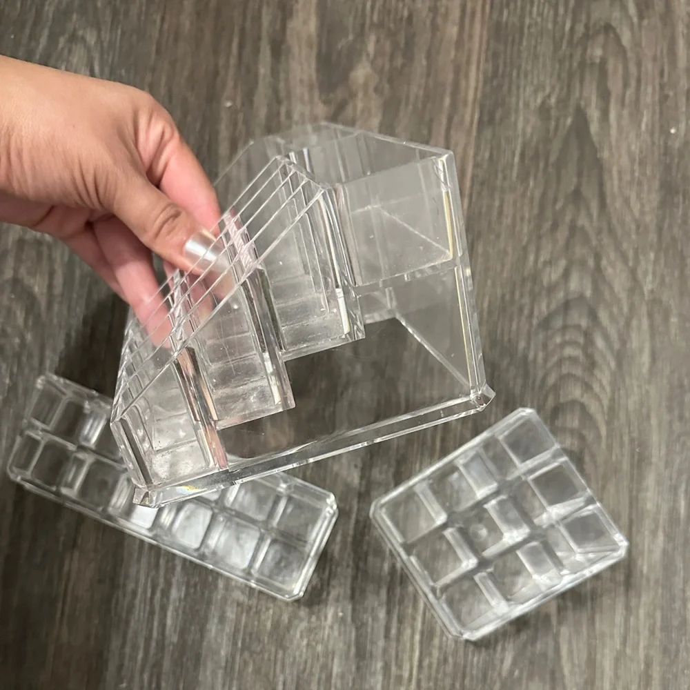 Set of 3 Clear Acrylic Makeup Organizers